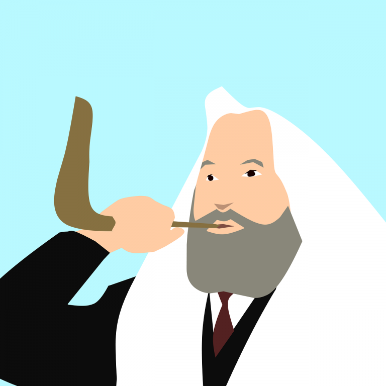 Bild mit einem Schofar