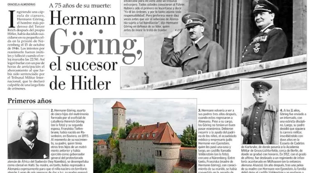 Chilenische Zeitung sorgt mit Hommage an Naziführer Hermann Göring für Empörung