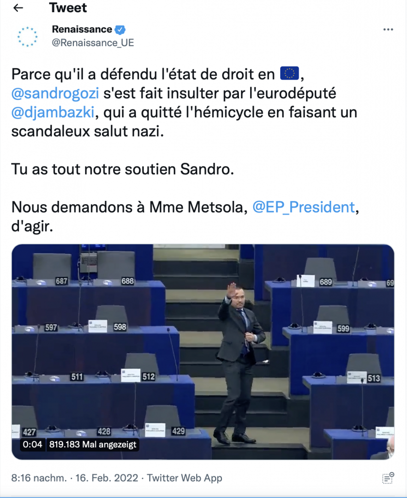 Nazi-Gruß im Europäischen Parlament