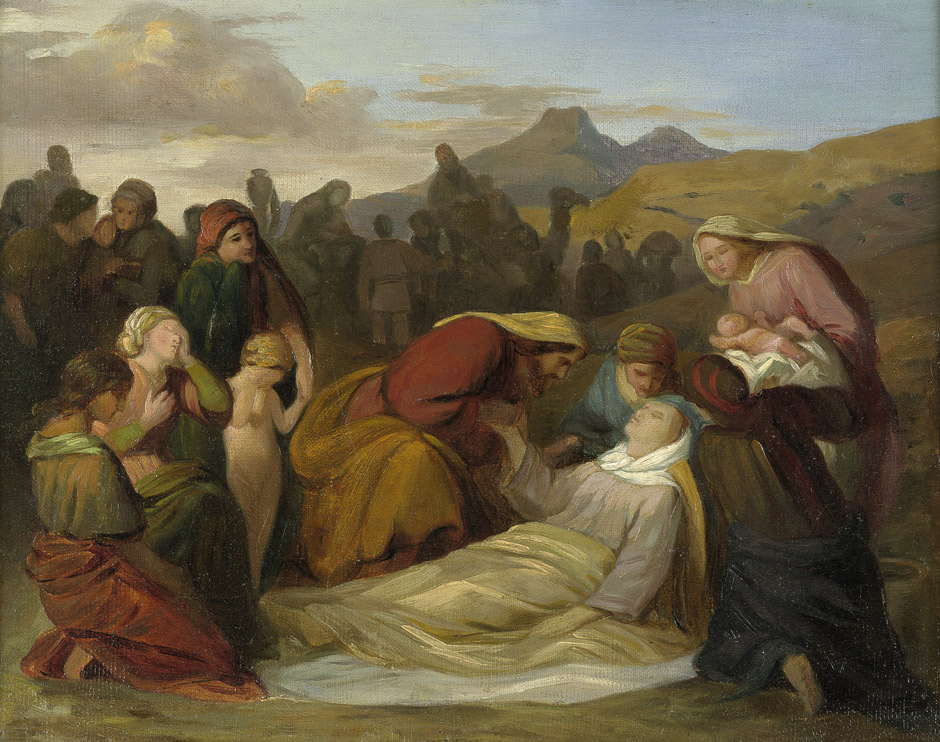 he Death of Rachel (painting circa 1847 by Gustav Ferdinand Metz)