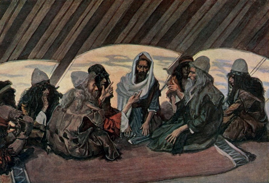 Jethro and Moses (watercolor circa 1900 by James Tissot)