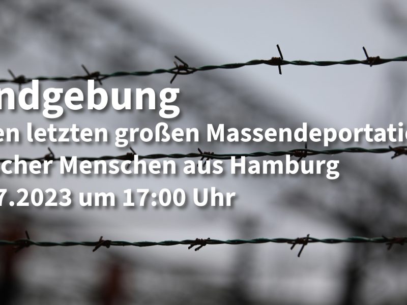 Veranstaltungshinweis: Erinnerung an die Deportationen von der Sternschanze
