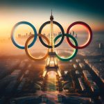 Der Eiffelturm mit den Olympischen Ringen