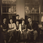 Jüdische Familie auf einem schwarz weiß Bild