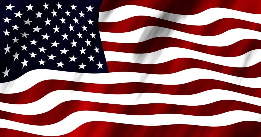 Flagge der USa im Wind