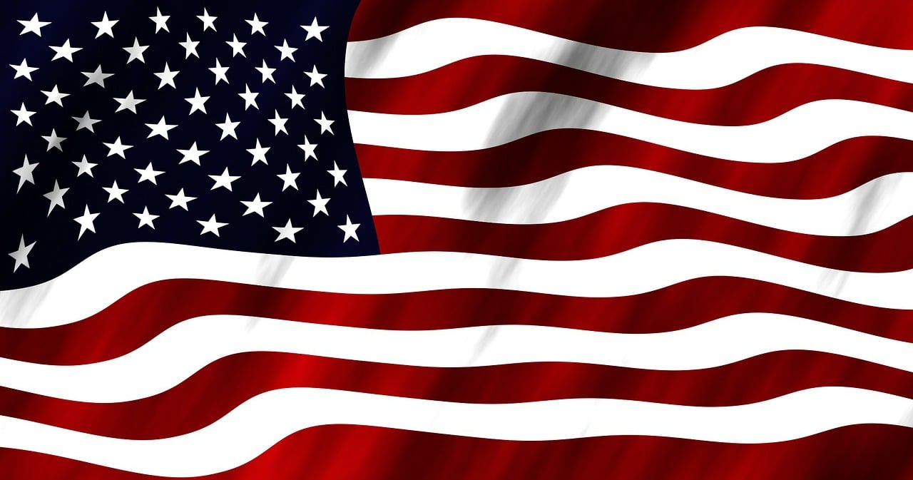 Flagge der USa im Wind