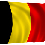 Belgische Flagge weht im Wind